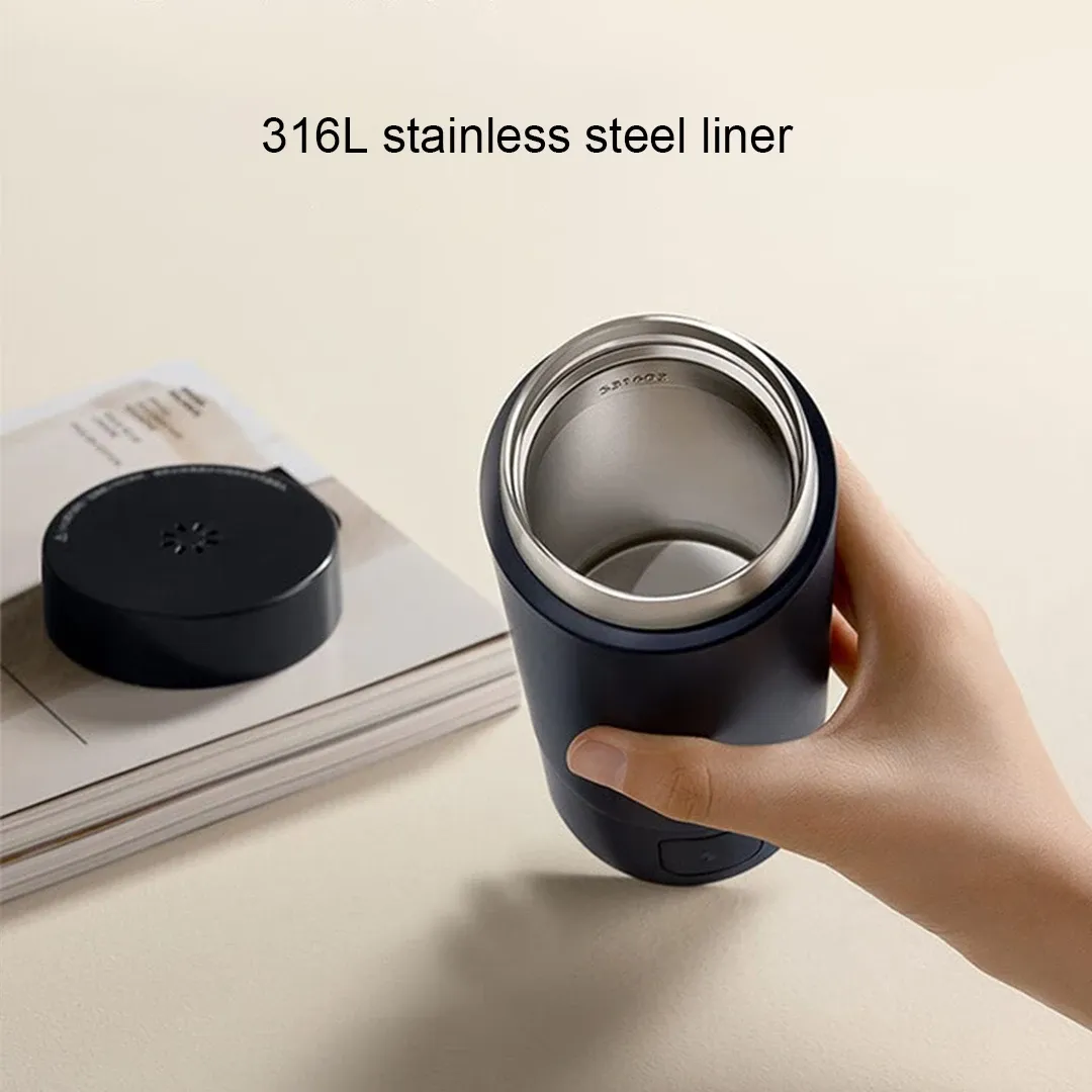 Xiaomi Mijia Portable Electric Kettle 2 - 350ml Smart Thermos Cup, Fast Water Boiler with 6 Temperature Settings, 300W, 12-Hour Keep Warm, 316L Stainless Steel, Travel Friendly, 110-220V Universal Voltage thumbnail 4