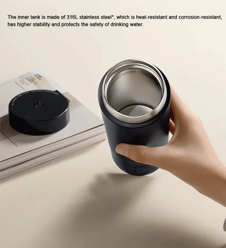 Xiaomi Mijia Portable Electric Kettle 2 - 350ml Smart Thermos Cup, Fast Water Boiler with 6 Temperature Settings, 300W, 12-Hour Keep Warm, 316L Stainless Steel, Travel Friendly, 110-220V Universal Voltage showcase 10