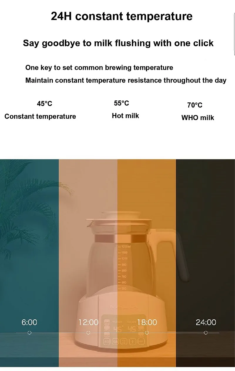 1.2L Smart Thermostatic Milk Kettle for Infants - Automatic Temperature Control, Keep Warm Function, Ideal for Milk Powder Formula Preparation showcase 2