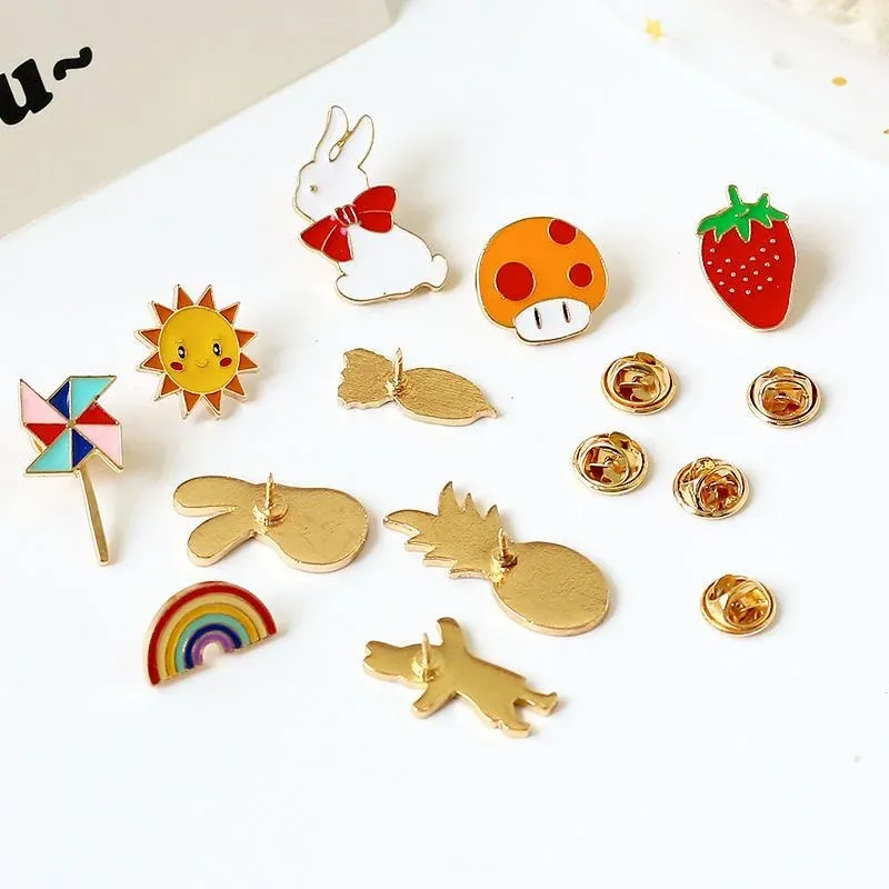 Cute Enamel Pins Set: Random Animal & Plant Metal Badges for Backpacks, Clothing, Hats, Bags - Fun Jewelry for Women & Kids thumbnail 4