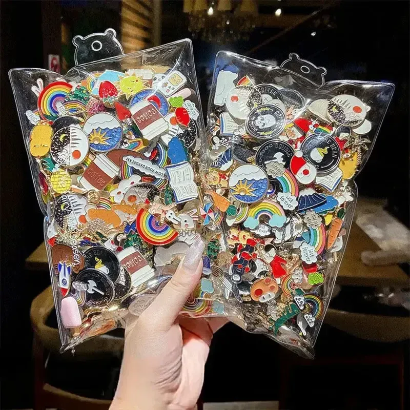 Cute Enamel Pins Set: Random Animal & Plant Metal Badges for Backpacks, Clothing, Hats, Bags - Fun Jewelry for Women & Kids showcase 1