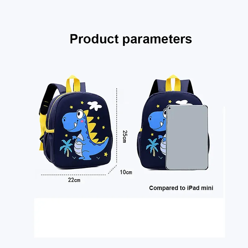 Cute Cartoon Dinosaur Baby Backpacks for Kindergarten, School Bags for Boys and Girls, Adjustable Animal Kid Backpacks thumbnail 2