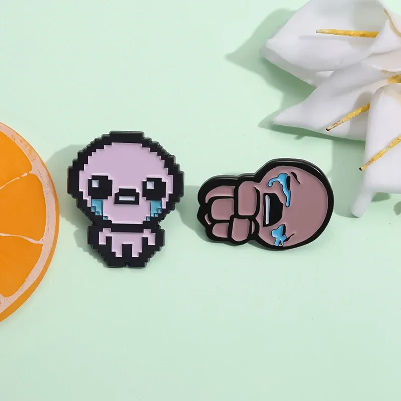 The Binding of Isaac Retro Pixel Art Enamel Pin Badge - Cute Custom Metal Game Jewelry for Backpacks, Lapels, Gifts for Kids & Friends thumbnail 6