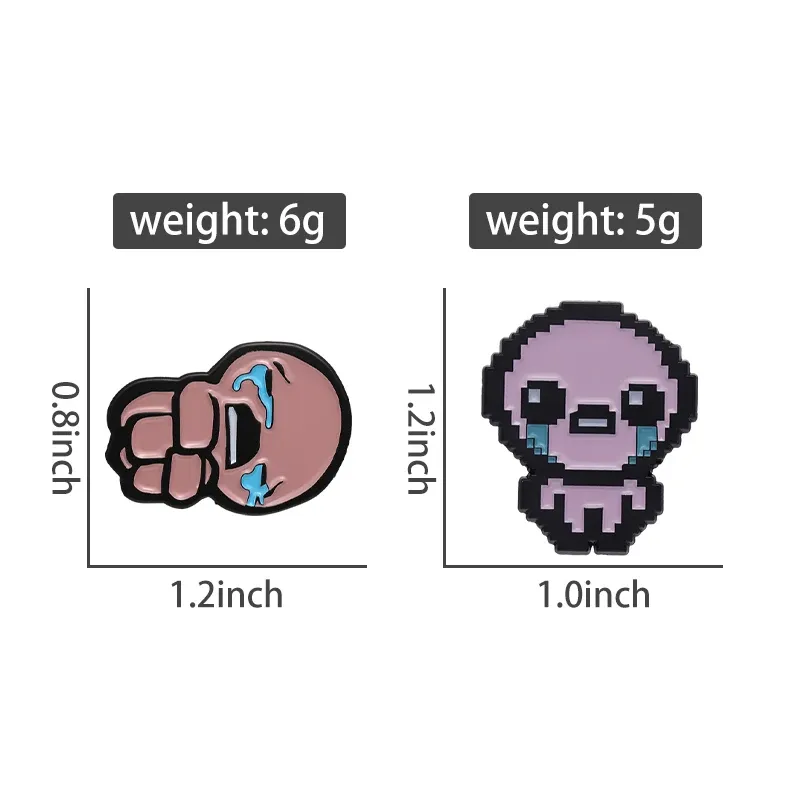 The Binding of Isaac Retro Pixel Art Enamel Pin Badge - Cute Custom Metal Game Jewelry for Backpacks, Lapels, Gifts for Kids & Friends showcase 1