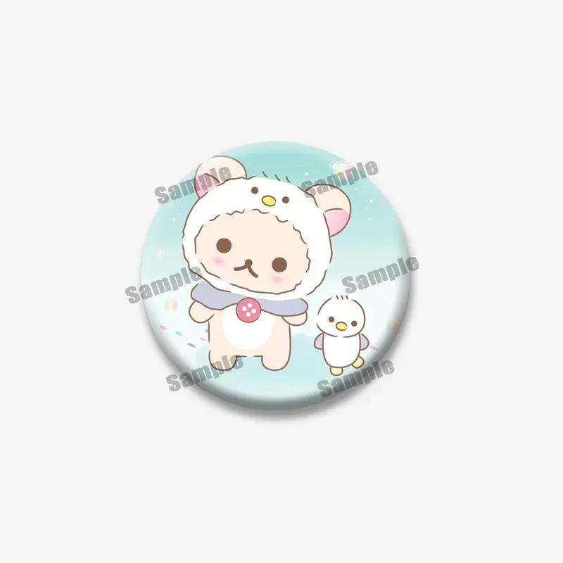 Cute Rilakkuma Bear Cartoon Button Pins Brooch Badge Accessory - 32mm/44mm/50mm/58mm Tinplate Coin Pins for Backpacks, Clothing, Collars - Fun Gifts for Kids & Friends showcase 12
