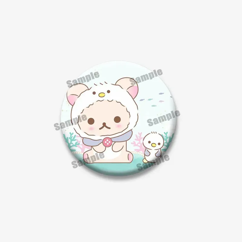 Cute Rilakkuma Bear Cartoon Button Pins Brooch Badge Accessory - 32mm/44mm/50mm/58mm Tinplate Coin Pins for Backpacks, Clothing, Collars - Fun Gifts for Kids & Friends showcase 7