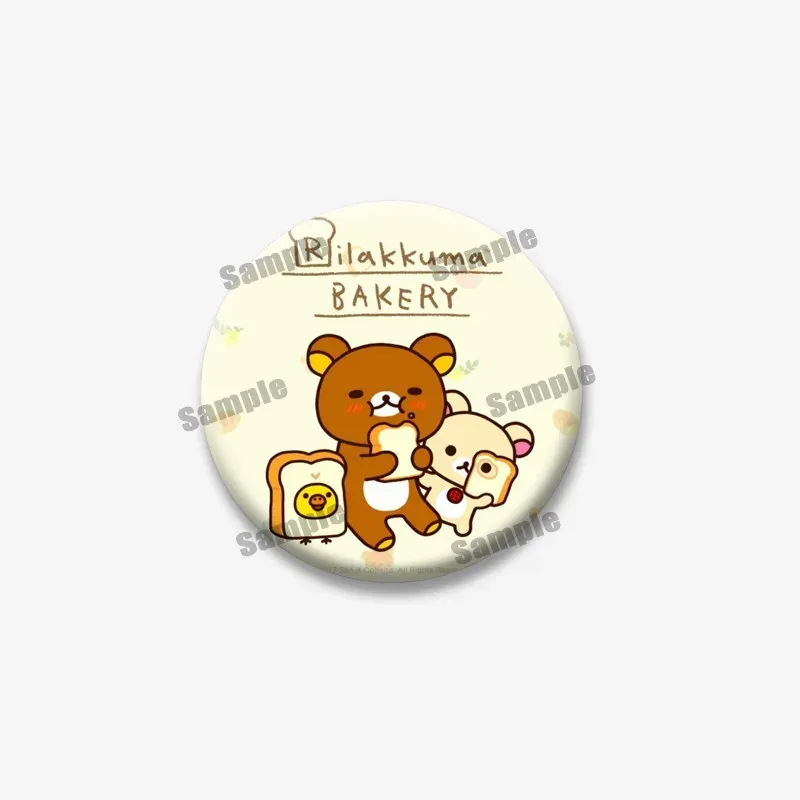 Cute Rilakkuma Bear Cartoon Button Pins Brooch Badge Accessory - 32mm/44mm/50mm/58mm Tinplate Coin Pins for Backpacks, Clothing, Collars - Fun Gifts for Kids & Friends showcase 10