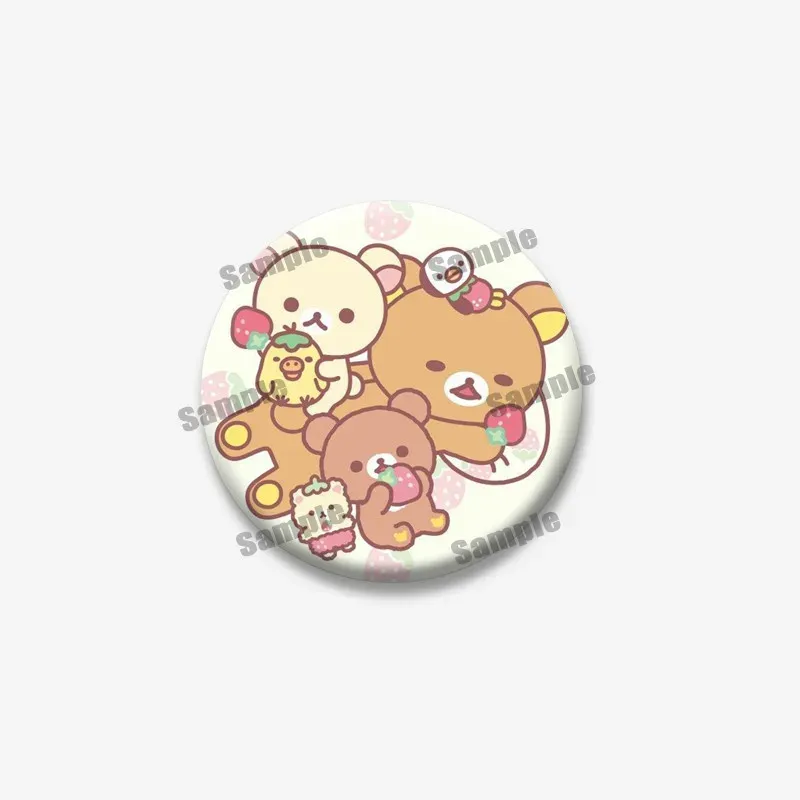 Cute Rilakkuma Bear Cartoon Button Pins Brooch Badge Accessory - 32mm/44mm/50mm/58mm Tinplate Coin Pins for Backpacks, Clothing, Collars - Fun Gifts for Kids & Friends showcase 11