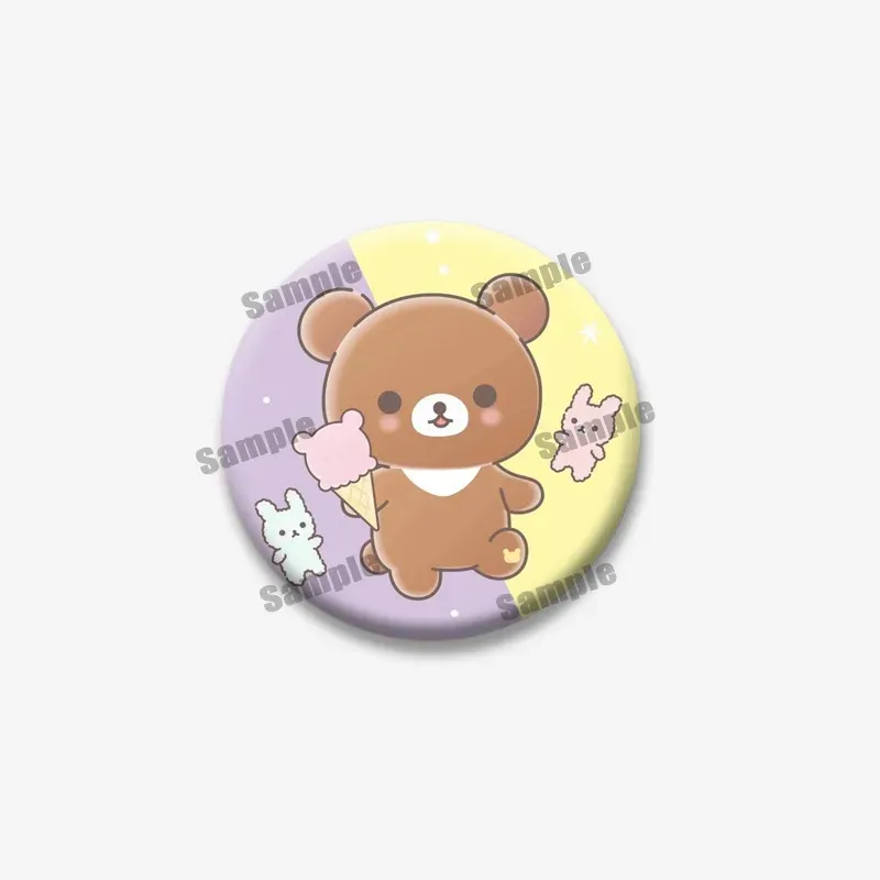 Cute Rilakkuma Bear Cartoon Button Pins Brooch Badge Accessory - 32mm/44mm/50mm/58mm Tinplate Coin Pins for Backpacks, Clothing, Collars - Fun Gifts for Kids & Friends showcase 13