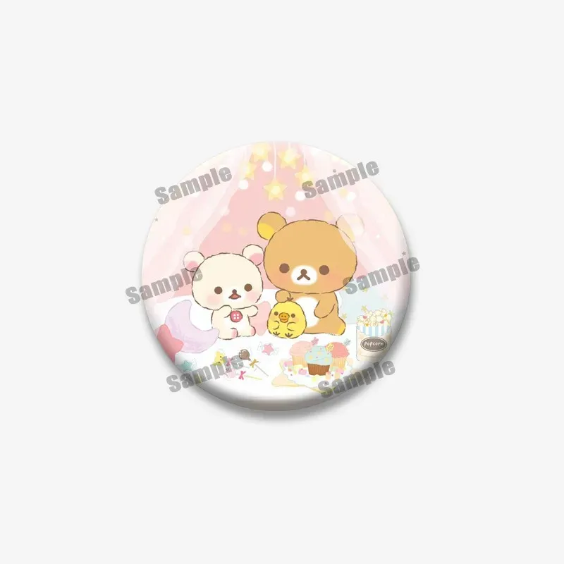 Cute Rilakkuma Bear Cartoon Button Pins Brooch Badge Accessory - 32mm/44mm/50mm/58mm Tinplate Coin Pins for Backpacks, Clothing, Collars - Fun Gifts for Kids & Friends showcase 16