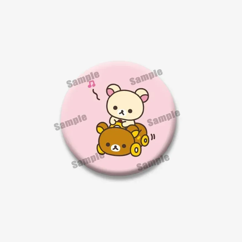 Cute Rilakkuma Bear Cartoon Button Pins Brooch Badge Accessory - 32mm/44mm/50mm/58mm Tinplate Coin Pins for Backpacks, Clothing, Collars - Fun Gifts for Kids & Friends showcase 9
