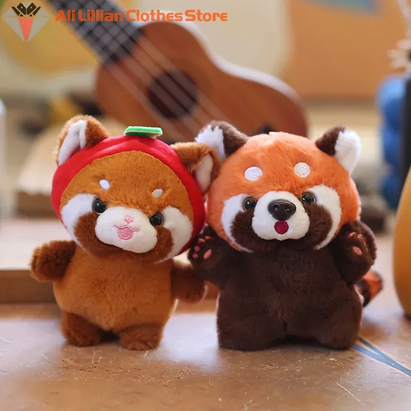 Cute Cartoon Red Panda Plush Toy Keychain Pendant - Soft Stuffed Animal Doll for Kids Backpack Decoration & Gifts thumbnail 2