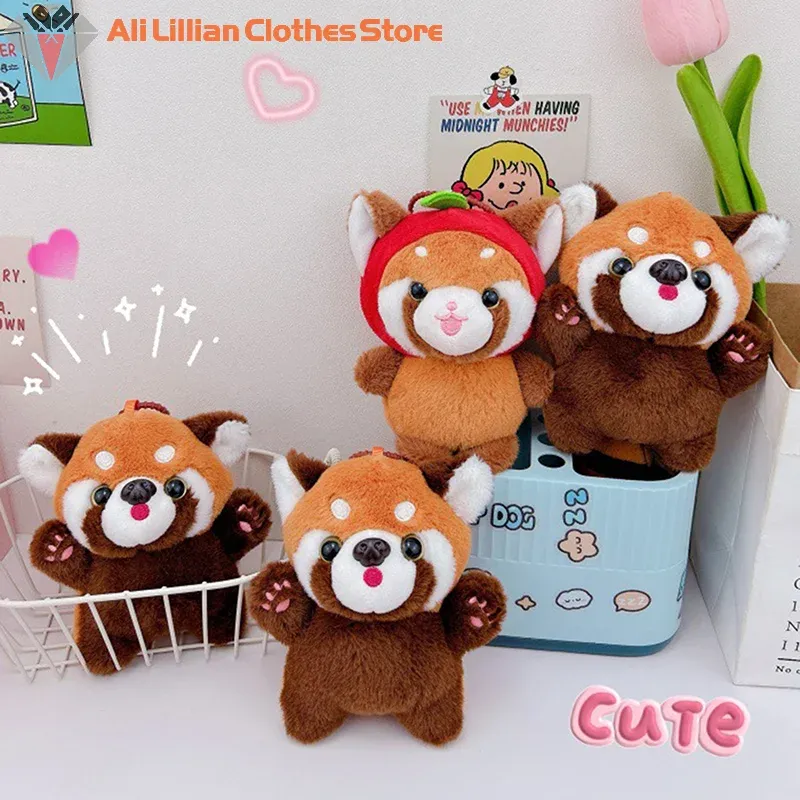 Cute Cartoon Red Panda Plush Toy Keychain Pendant - Soft Stuffed Animal Doll for Kids Backpack Decoration & Gifts thumbnail 3