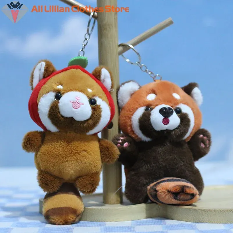 Cute Cartoon Red Panda Plush Toy Keychain Pendant - Soft Stuffed Animal Doll for Kids Backpack Decoration & Gifts thumbnail 4