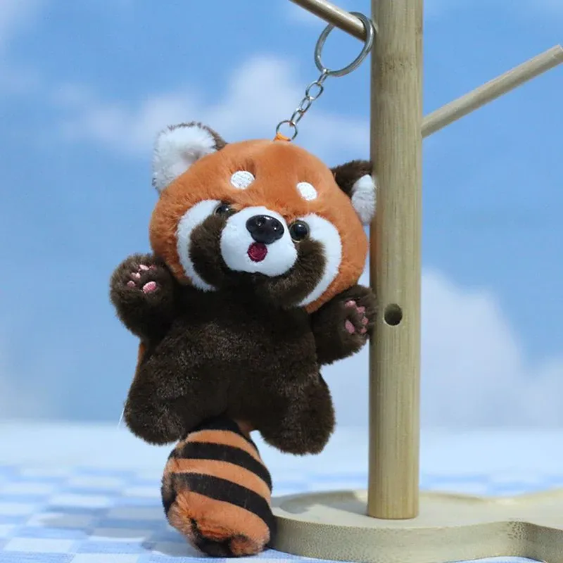 Cute Cartoon Red Panda Plush Toy Keychain Pendant - Soft Stuffed Animal Doll for Kids Backpack Decoration & Gifts showcase 5