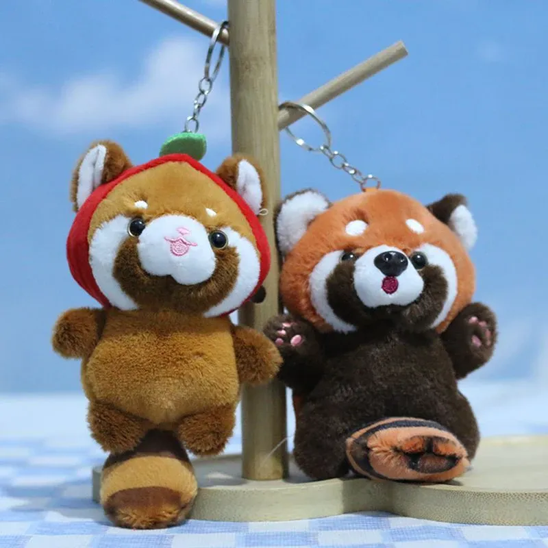 Cute Cartoon Red Panda Plush Toy Keychain Pendant - Soft Stuffed Animal Doll for Kids Backpack Decoration & Gifts showcase 4
