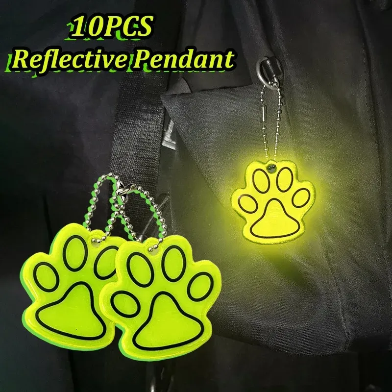 Cute Cat Paw Reflective Keychain for Kids & Adults - Double-Sided Night Safety Pendant for Backpacks, Bags, and Outdoor Activities