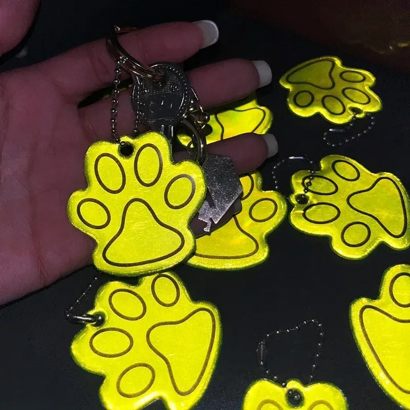 Cute Cat Paw Reflective Keychain for Kids & Adults - Double-Sided Night Safety Pendant for Backpacks, Bags, and Outdoor Activities showcase 4