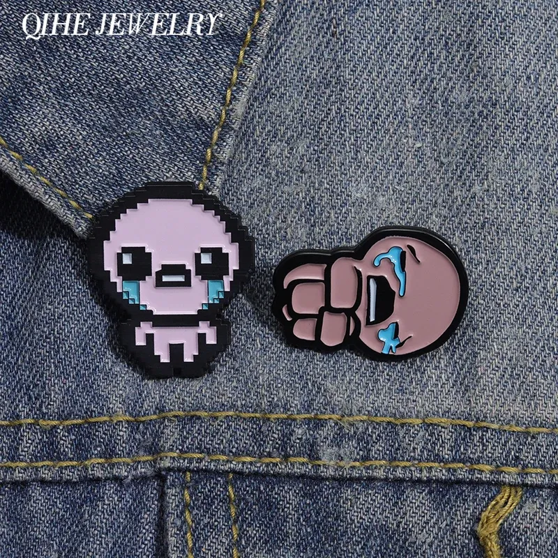 The Binding of Isaac Retro Pixel Art Enamel Pin Badge - Cute Custom Metal Game Jewelry for Backpacks, Lapels - Ideal Gift for Kids & Friends