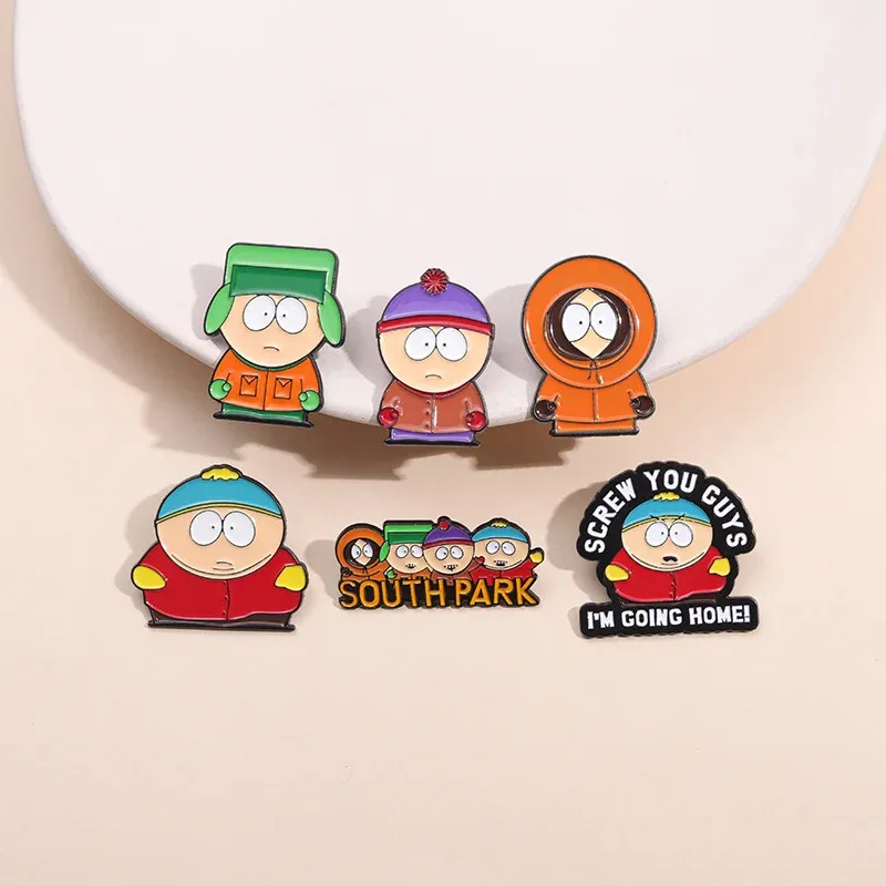 6PCS Cartoon Enamel Pins Set - Cute Metal Character Badges for Backpacks, Hats, Jewelry Gifts for Kids & Friends