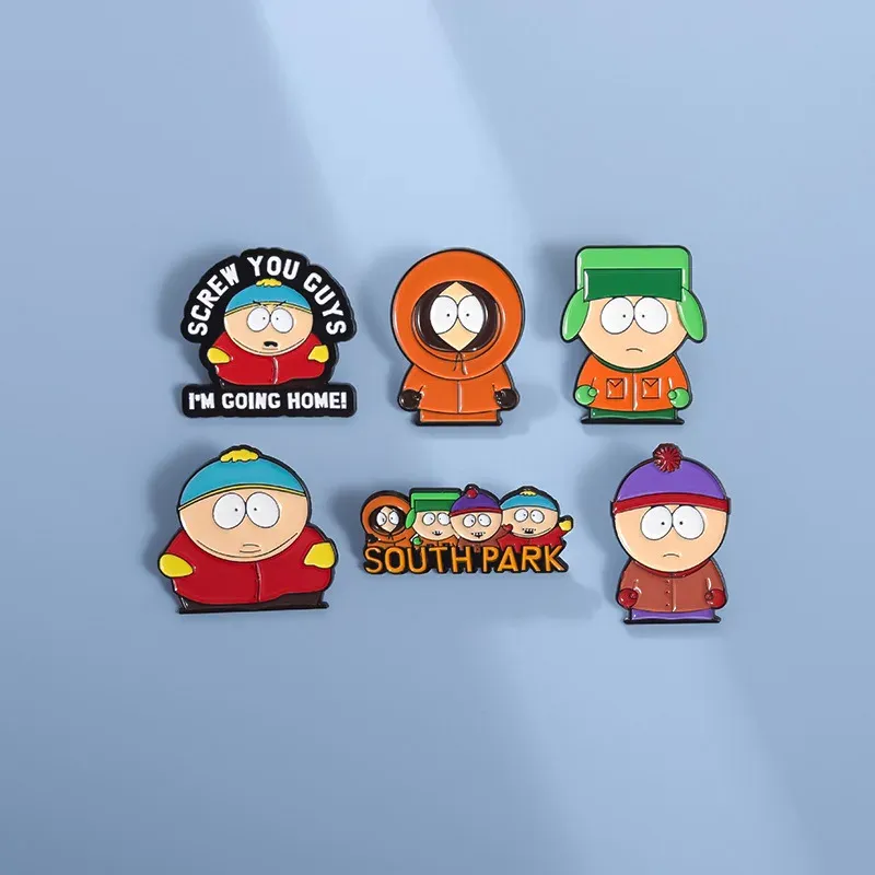 6PCS Cartoon Enamel Pins Set - Cute Metal Character Badges for Backpacks, Hats, Jewelry Gifts for Kids & Friends showcase 6