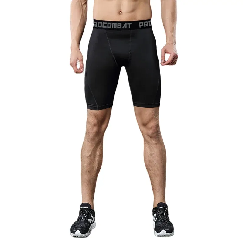 Men's Compression Fitness Shorts for Bodybuilding & Gym Workouts - Elastic Skinny Leggings for Training, Running, Basketball, Yoga - Comfortable Sportswear thumbnail 2