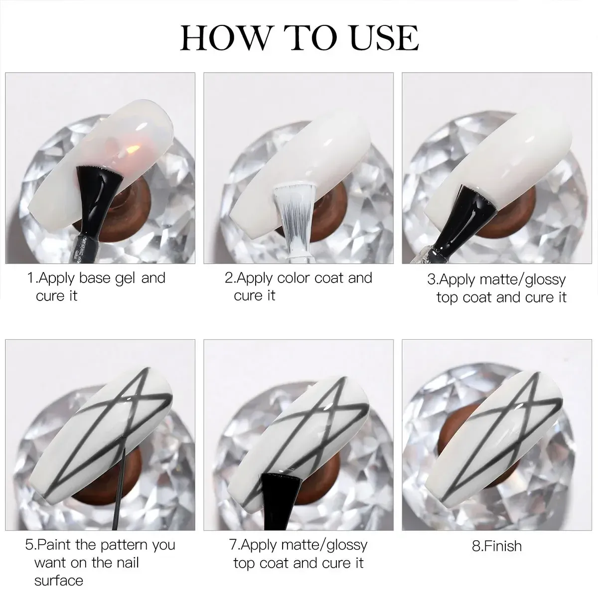 Mtssii 5ml Reflective Glitter Gel Nail Polish Set - 2/4/6pcs Pull Line Graffiti Painting Stripe DIY French Nails Design, Long-Lasting 3 Weeks, Professional Salon Quality for Manicures showcase 9