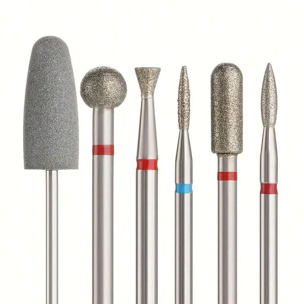 Professional 6pcs Diamond Sand Nail File Drill Bits Set for Electric Manicure - Cuticle Polishing, Nail Grinding Head for Acrylic Removal showcase 3