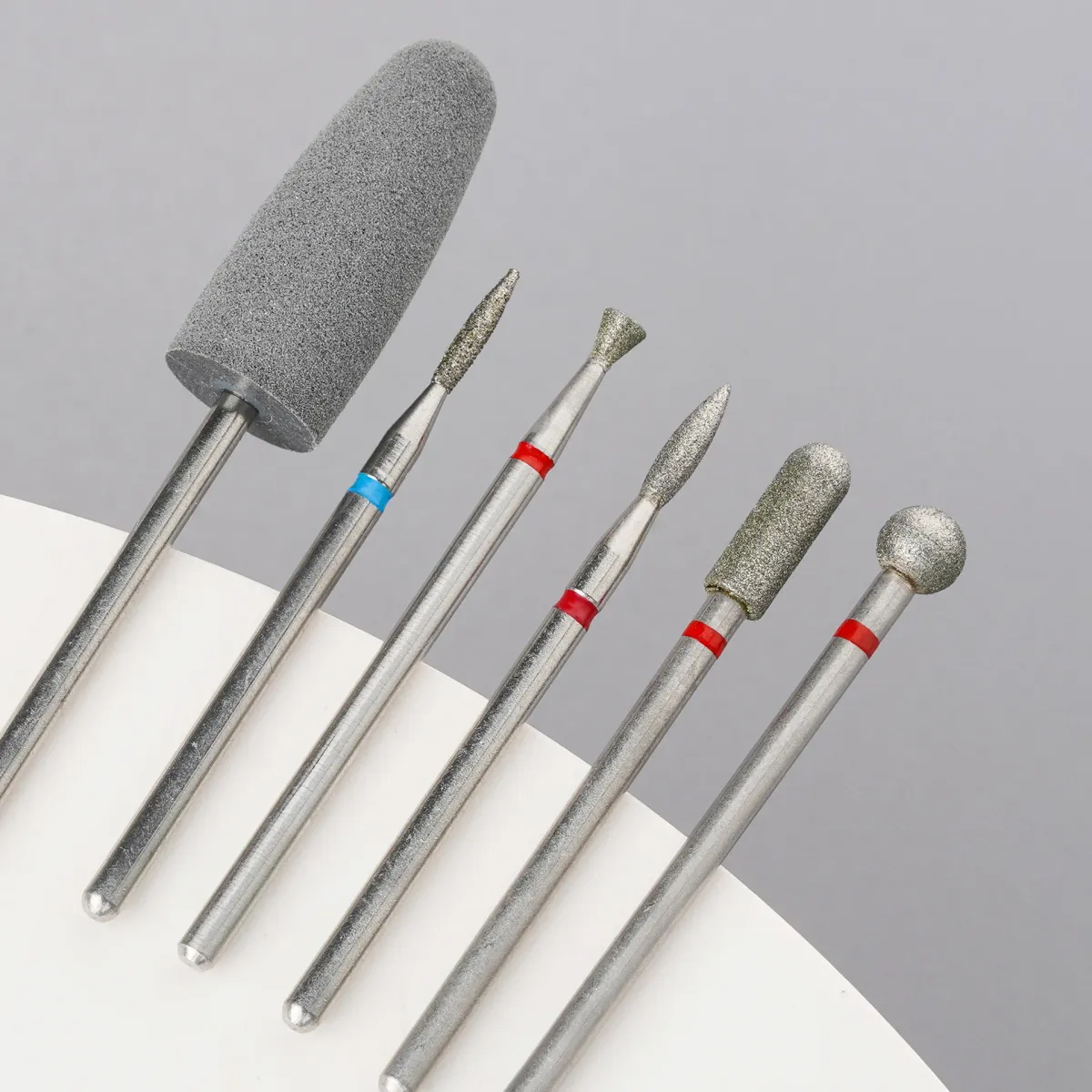 Professional 6pcs Diamond Sand Nail File Drill Bits Set for Electric Manicure - Cuticle Polishing, Nail Grinding Head for Acrylic Removal showcase 1