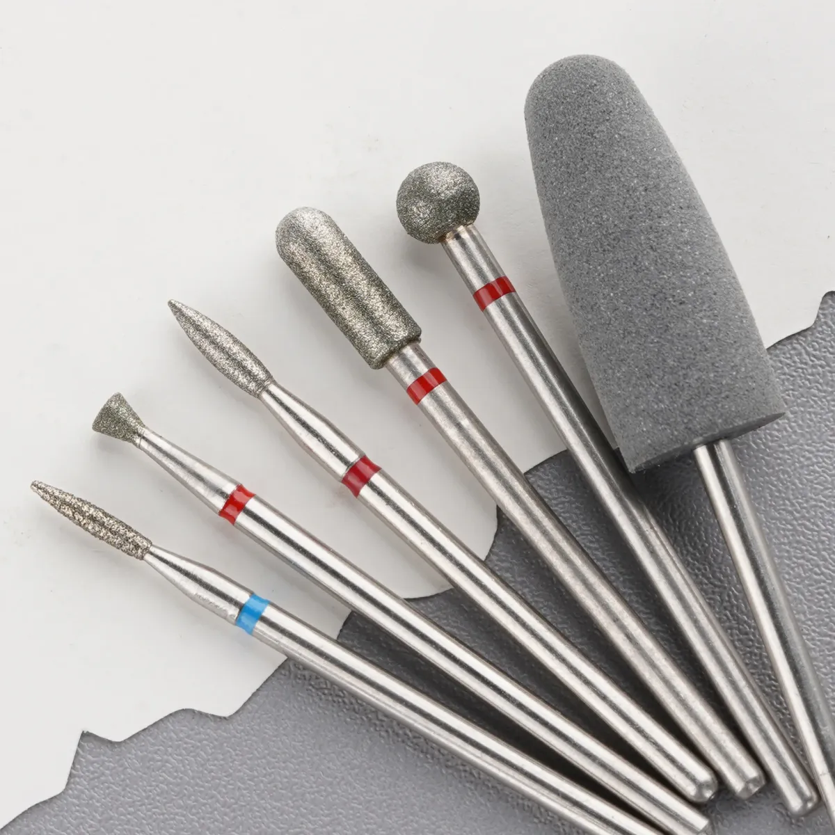 Professional 6pcs Diamond Sand Nail File Drill Bits Set for Electric Manicure - Cuticle Polishing, Nail Grinding Head for Acrylic Removal showcase 2