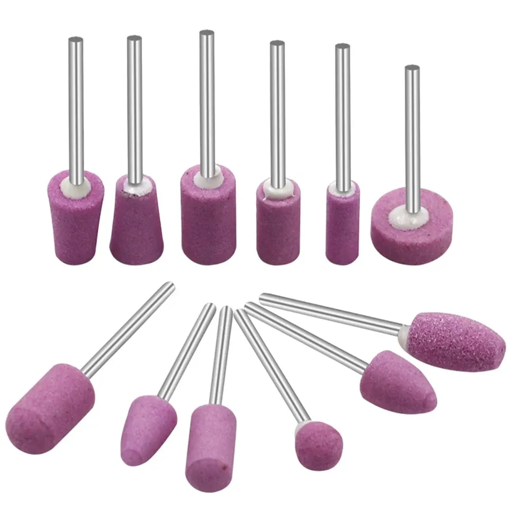12Pcs Abrasive Polishing Mounted Stone Grinding Wheel Head Set for Rotary Tools, 2.35mm Shank Mini Drill Bits for Metal, Jade, Wood, Plastic showcase 3