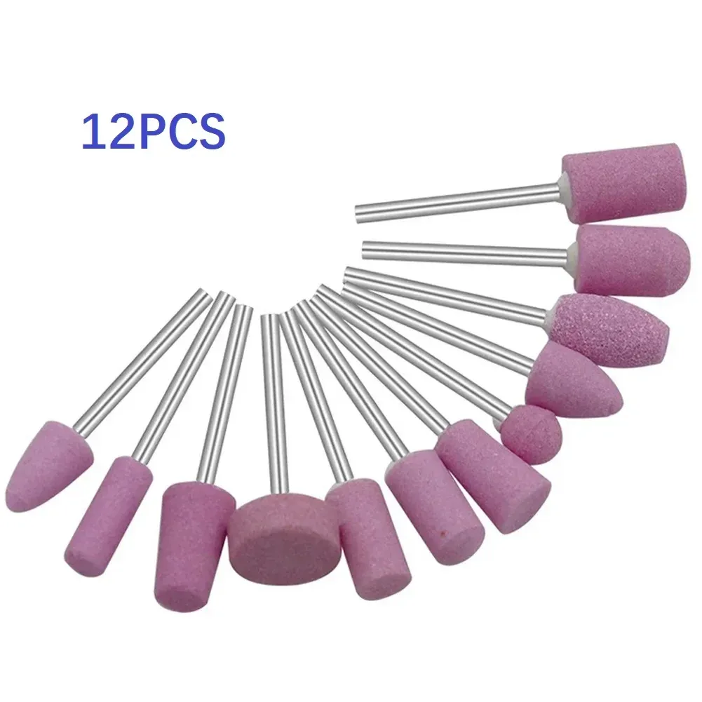 12Pcs Abrasive Polishing Mounted Stone Grinding Wheel Head Set for Rotary Tools, 2.35mm Shank Mini Drill Bits for Metal, Jade, Wood, Plastic showcase 8