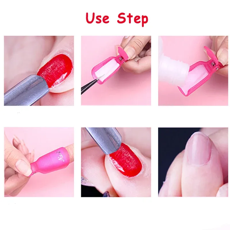 10 Pcs Colorful Acrylic Nail Art Soak Off Cap Clips for UV Gel Polish Removal - Reusable Manicure Tools for Easy Cleaning showcase 7