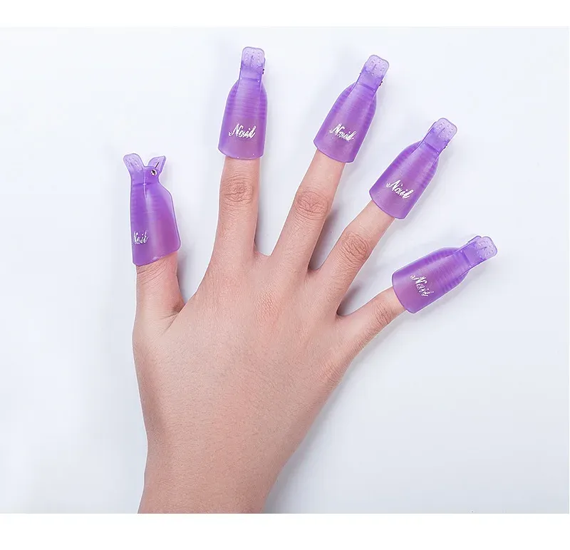 10 Pcs Colorful Acrylic Nail Art Soak Off Cap Clips for UV Gel Polish Removal - Reusable Manicure Tools for Easy Cleaning showcase 6