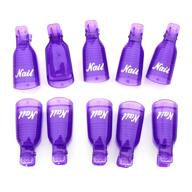 10 Pcs Colorful Acrylic Nail Art Soak Off Cap Clips for UV Gel Polish Removal - Reusable Manicure Tools for Easy Cleaning showcase 3