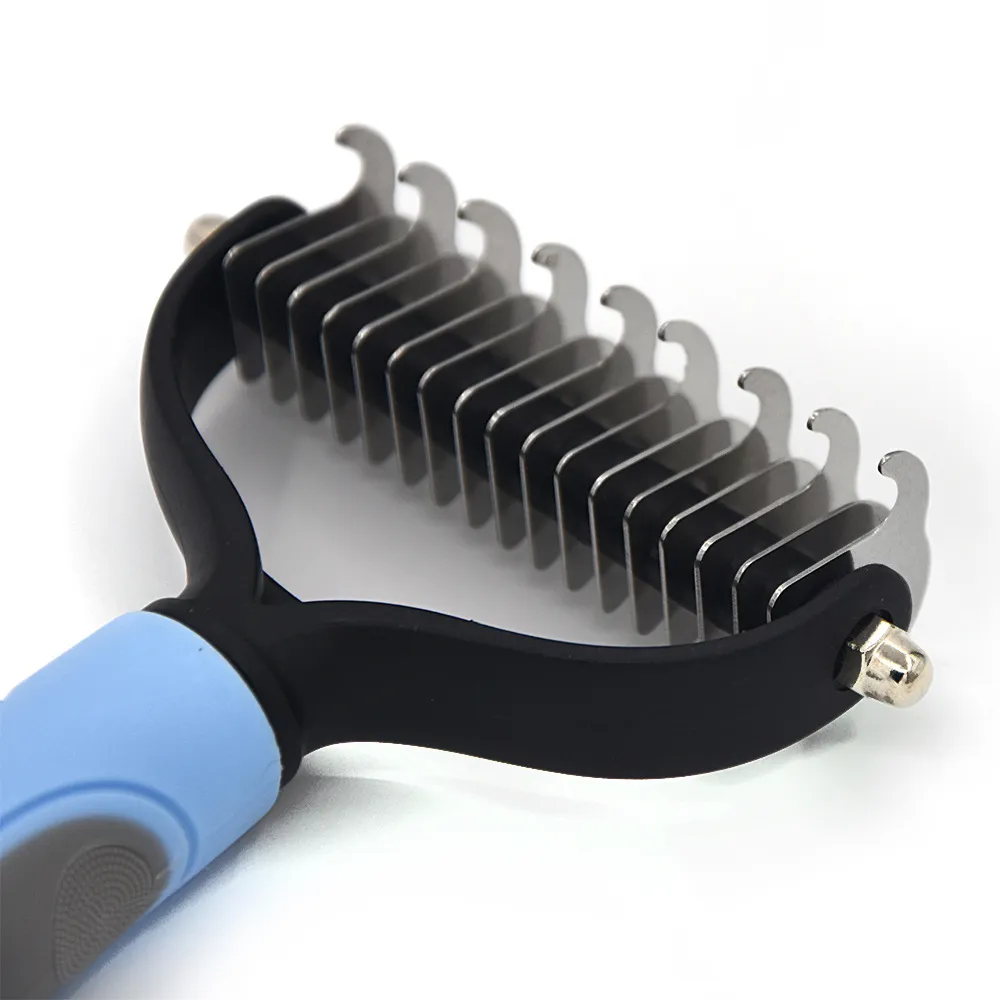 Professional Pet Deshedding Brush for Dogs & Cats - Removes Undercoat & Loose Hair, Detangles Knots, Gentle Grooming Tool for All Breeds, Essential Pet Supplies showcase 2
