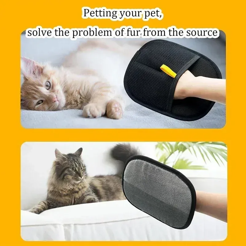 Pet Grooming Gloves for Cats & Dogs - Electrostatic Hair Removal Brush Mitt, Adhesive Comb for Shedding, Washing, and General Grooming - Essential Pet Supplies for Cleanliness showcase 7