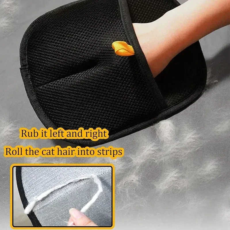 Pet Grooming Gloves for Cats & Dogs - Electrostatic Hair Removal Brush Mitt, Adhesive Comb for Shedding, Washing, and General Grooming - Essential Pet Supplies for Cleanliness showcase 2