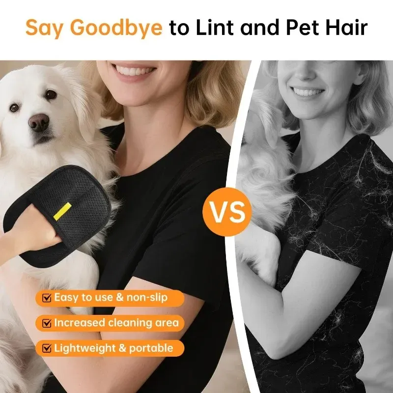 Pet Grooming Gloves for Cats & Dogs - Electrostatic Hair Removal Brush Mitt, Adhesive Comb for Shedding, Washing, and General Grooming - Essential Pet Supplies for Cleanliness thumbnail 5