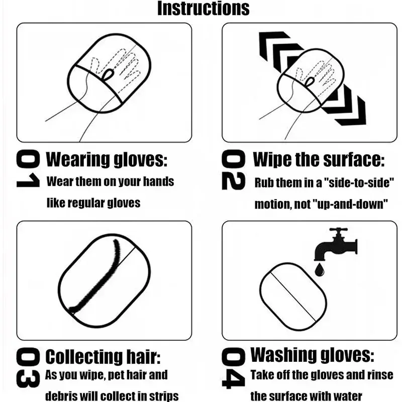 Pet Grooming Gloves for Cats & Dogs - Electrostatic Hair Removal Brush Mitt, Adhesive Comb for Shedding, Washing, and General Grooming - Essential Pet Supplies for Cleanliness showcase 8