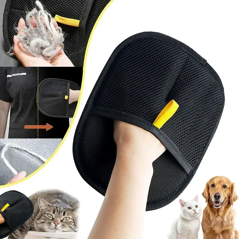 Pet Grooming Gloves for Cats & Dogs - Electrostatic Hair Removal Brush Mitt, Adhesive Comb for Shedding, Washing, and General Grooming - Essential Pet Supplies for Cleanliness showcase 1