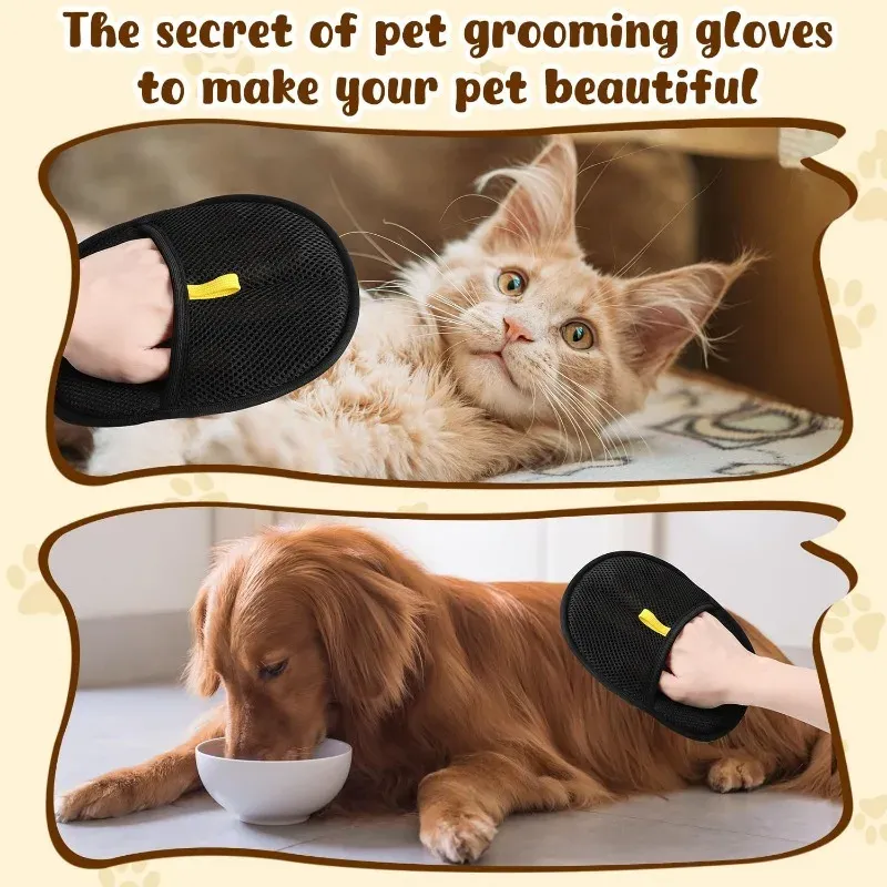 Reusable Electrostatic Pet Hair Removal Mitts - Cat & Dog Grooming Gloves for Furniture, Clothing & Car - Efficient Hair Collection Brush thumbnail 3