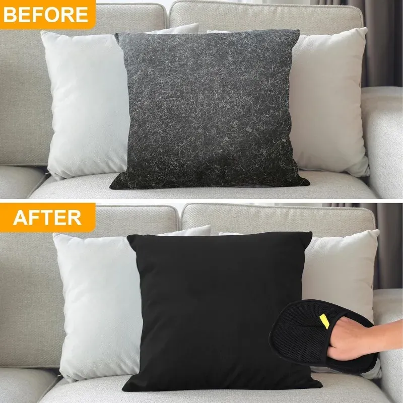 Reusable Electrostatic Pet Hair Removal Mitts - Cat & Dog Grooming Gloves for Furniture, Clothing & Car - Efficient Hair Collection Brush thumbnail 5