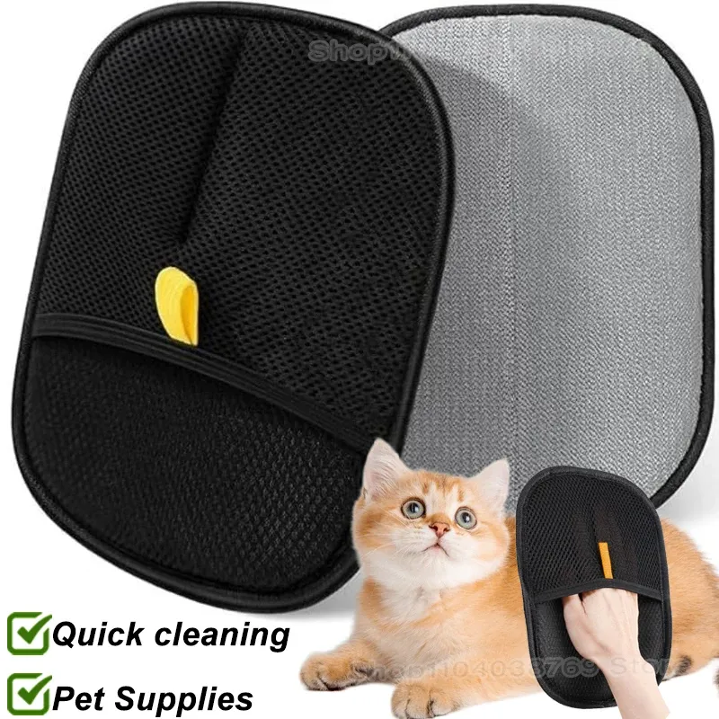 Reusable Electrostatic Pet Hair Removal Mitts - Cat & Dog Grooming Gloves for Furniture, Clothing & Car - Efficient Hair Collection Brush thumbnail 2