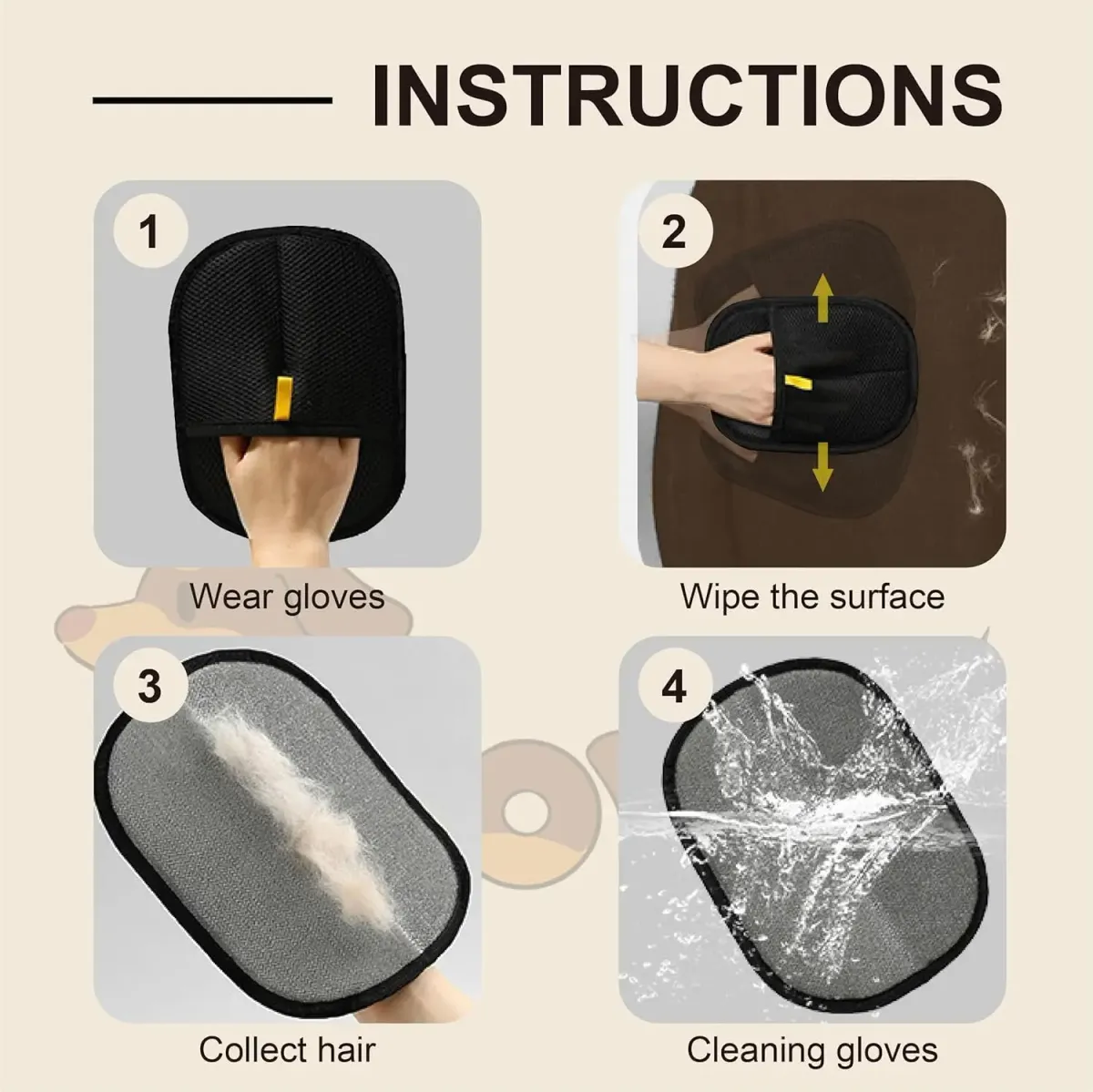 Reusable Electrostatic Pet Hair Removal Mitts - Cat & Dog Grooming Gloves for Furniture, Clothing & Car - Efficient Hair Collection Brush showcase 8
