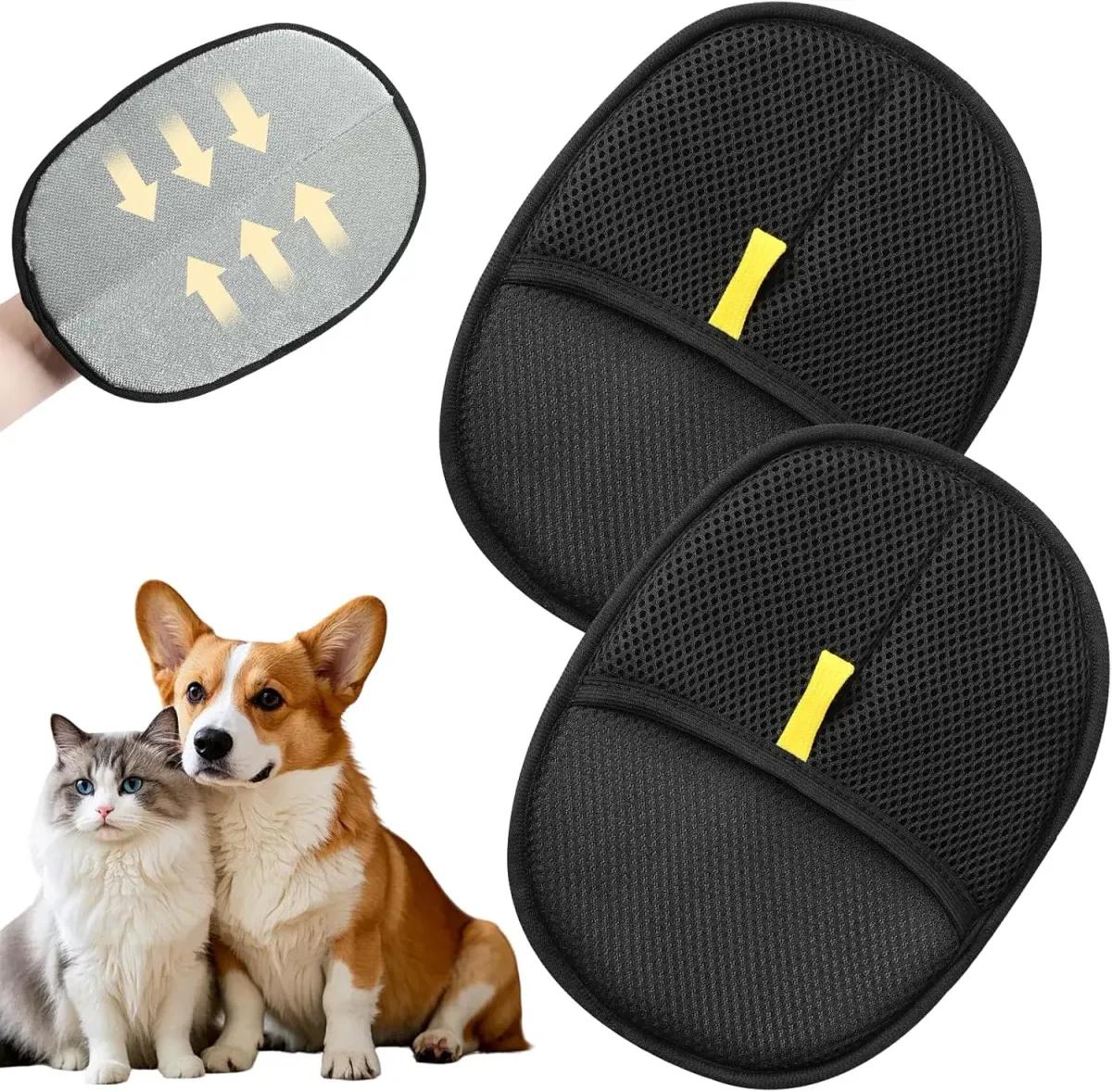 Reusable Electrostatic Pet Hair Removal Mitts - Cat & Dog Grooming Gloves for Furniture, Clothing & Car - Efficient Hair Collection Brush showcase 3