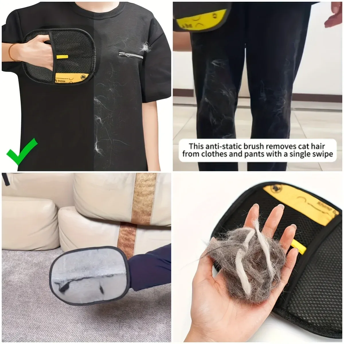 Pet Hair Removal Gloves - Dual-Action Grooming Brush & Home Cleaning Tool for Dogs & Cats, Reusable & Washable Deshedding Glove for Sofa, Carpet, Clothes, Upholstery thumbnail 6