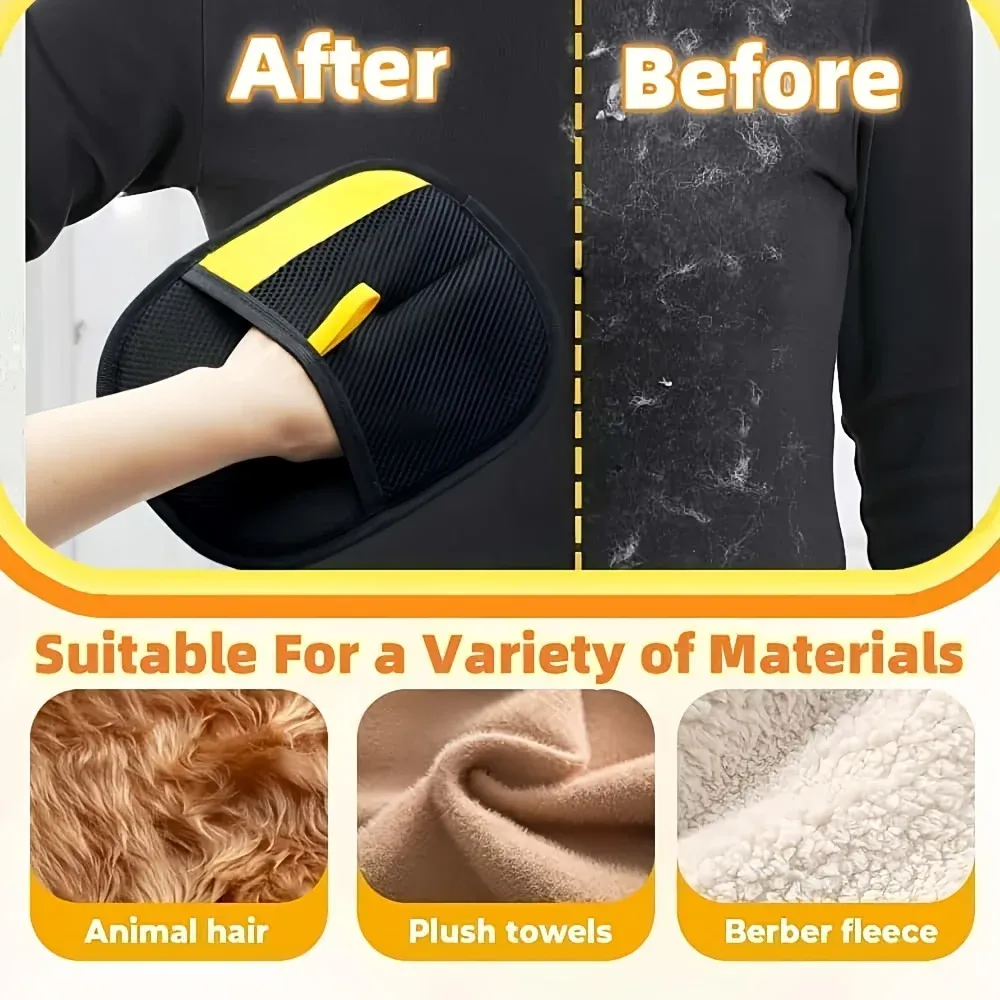 Pet Hair Removal Gloves - Dual-Action Grooming Brush & Home Cleaning Tool for Dogs & Cats, Reusable & Washable Deshedding Glove for Sofa, Carpet, Clothes, Upholstery thumbnail 2