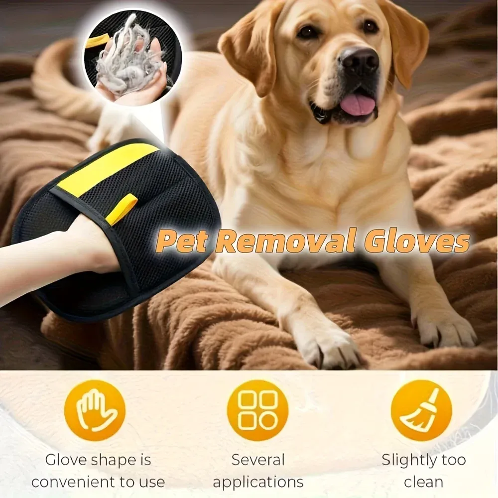 Pet Hair Removal Gloves - Dual-Action Grooming Brush & Home Cleaning Tool for Dogs & Cats, Reusable & Washable Deshedding Glove for Sofa, Carpet, Clothes, Upholstery showcase 2