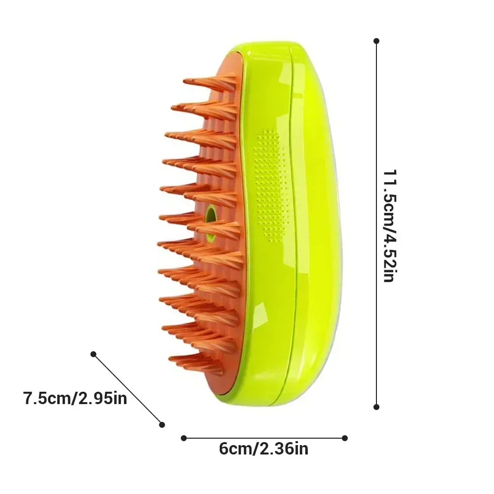 3-in-1 Pet Steamy Brush for Dogs & Cats: Electric Sprayer, Massage Comb, De-shedding Tool for Healthy Coats & Gentle Grooming thumbnail 5